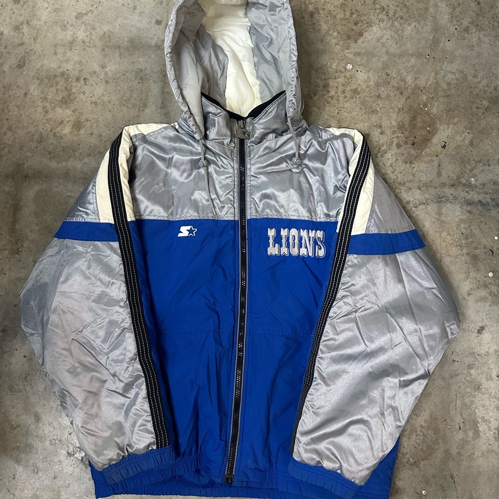 VTG Detroit Lions Starter Proline Full Zip XL Jacket Pullover 90’s Rare Retro